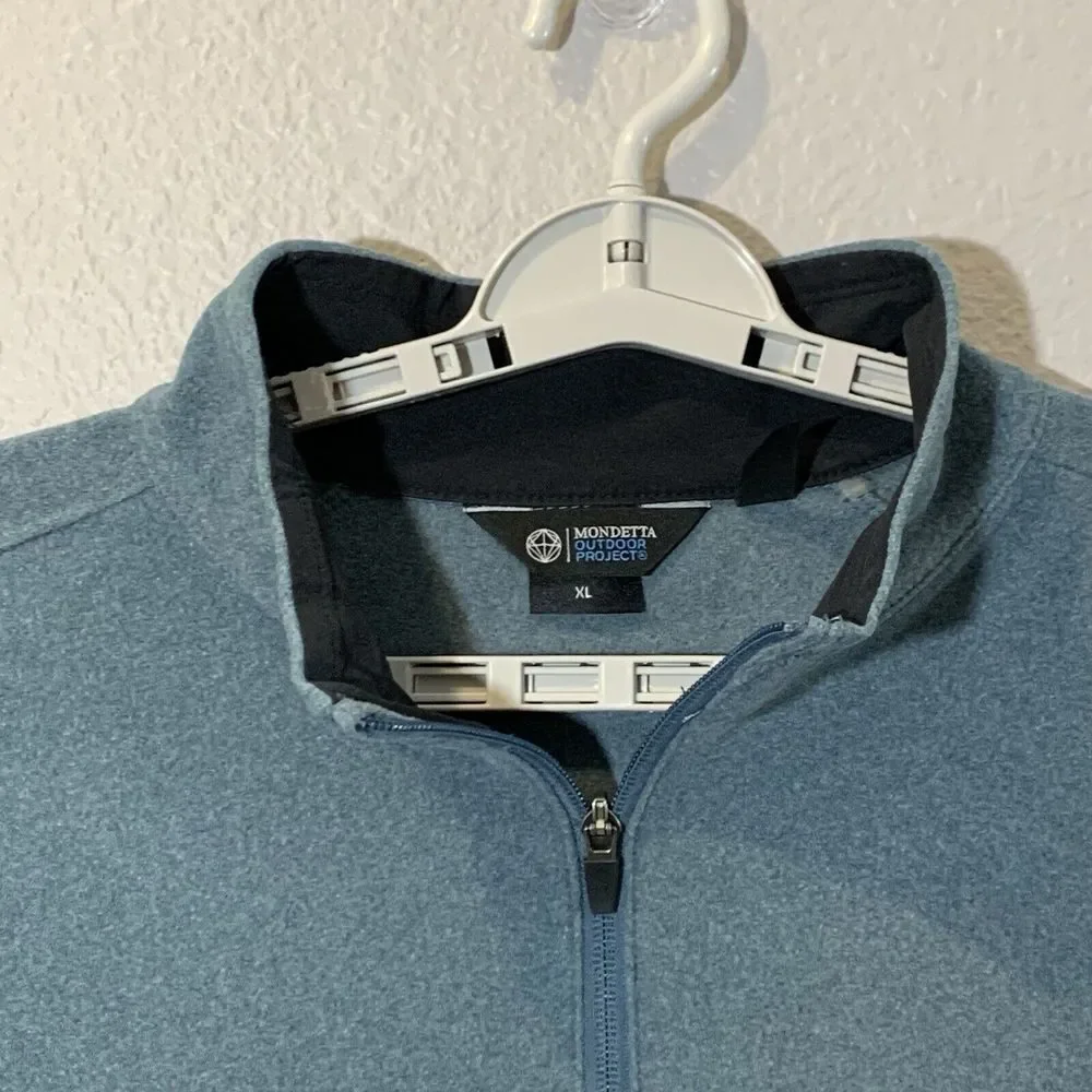 Mondetta Outdoor Project Men's Teal‎ Blue XL 1/4 Zip Pullover Active Wear Cozy